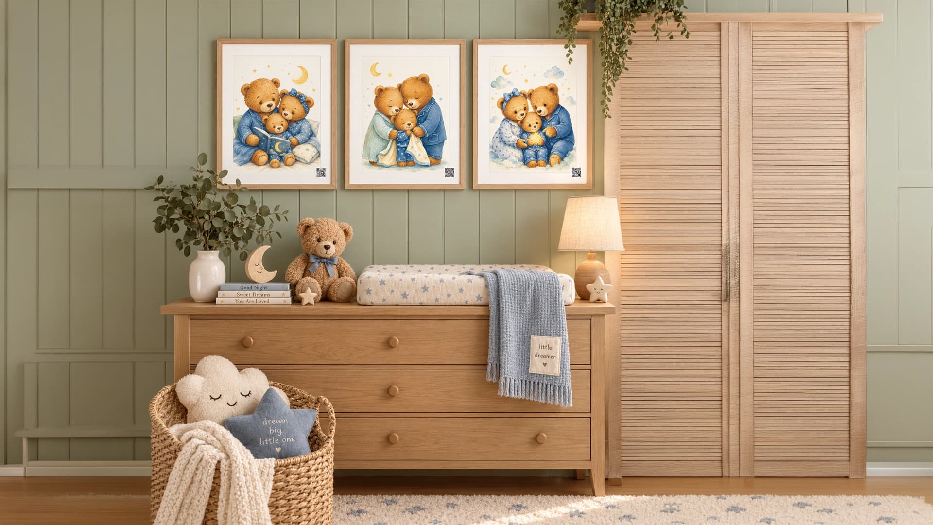 Goodnight Bear Hugs -  product mockup displayed in a family space.