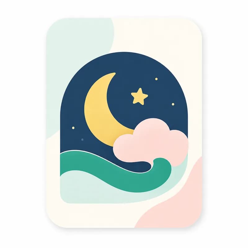 Moon and calm night waves